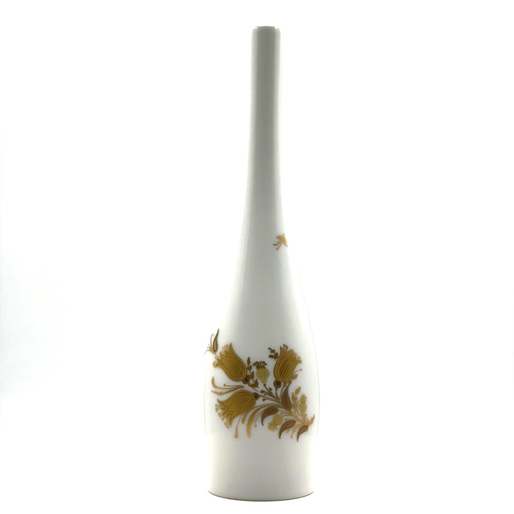 Vintage 1970s Rosenthal‎ Romanze Vase Bjorn Wiinblad Gold Floral Studio Linie